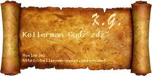 Kellerman Győző névjegykártya